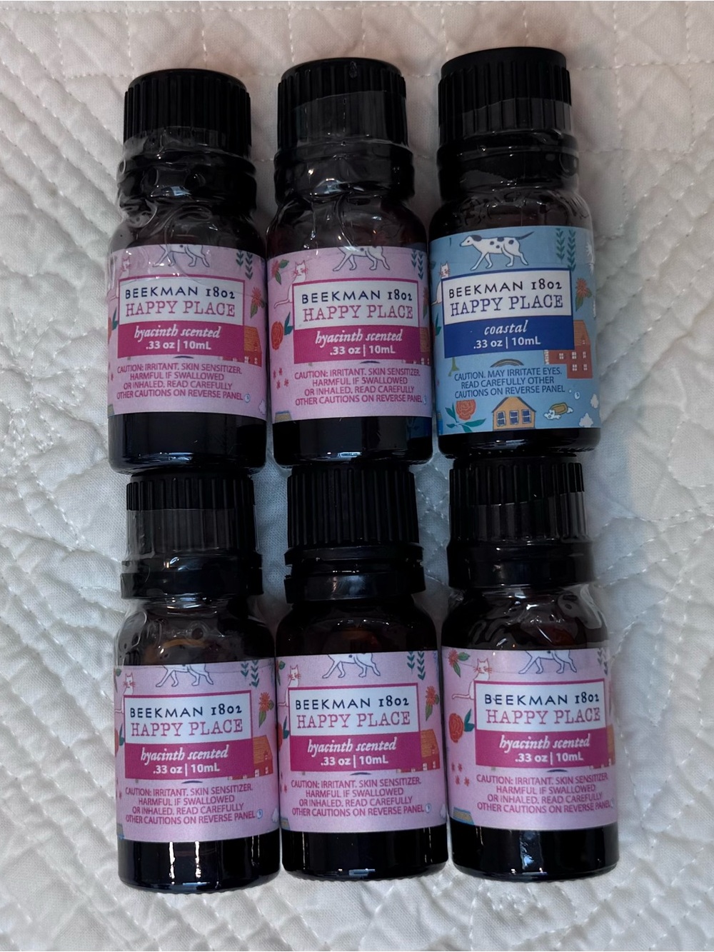 Beekman 1802 Happy Place Hyacinth Scented Essential Oils and Coastal  6 bottles